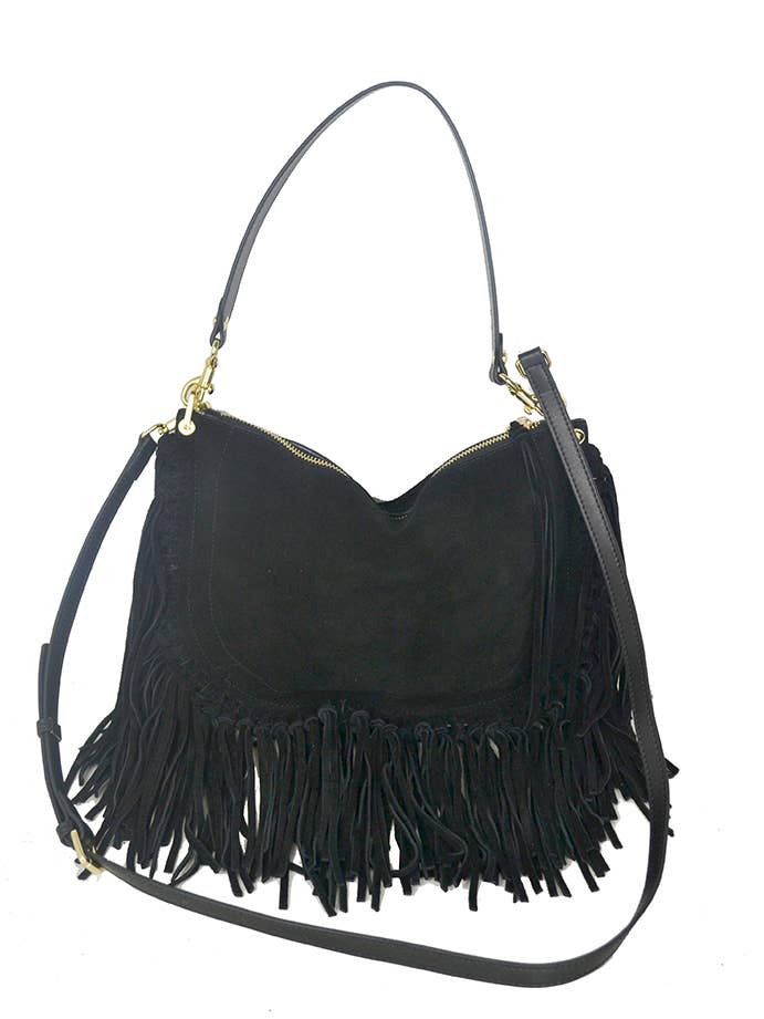 Schultertasche mit Fransen für den Großhandel von Prima Fila Bags Made in Italy