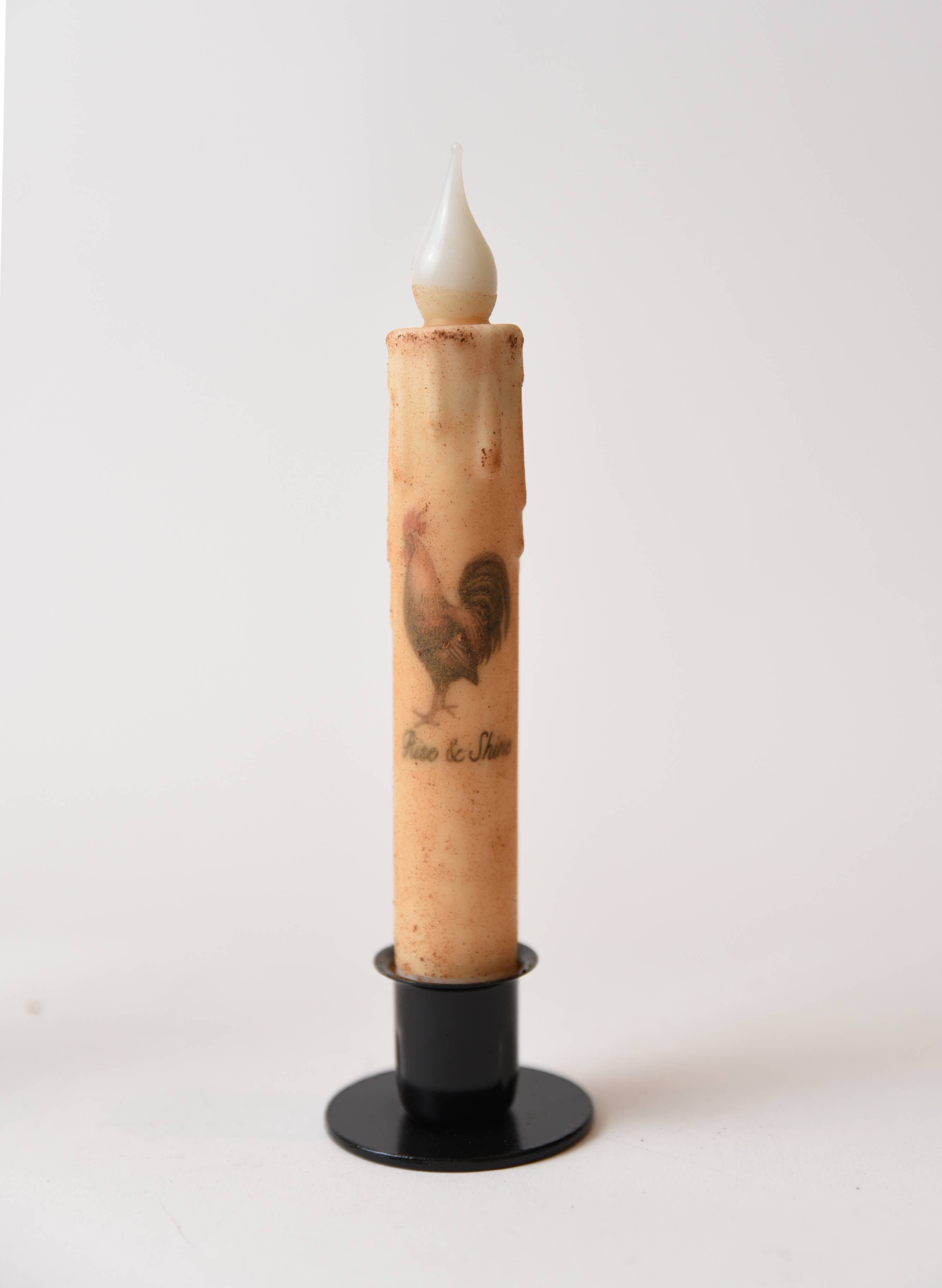 LMS Wholesale - Wholesale Tapered Candle/Candlestick - Rooster Rise & Shine LED Timer Taper Candle2