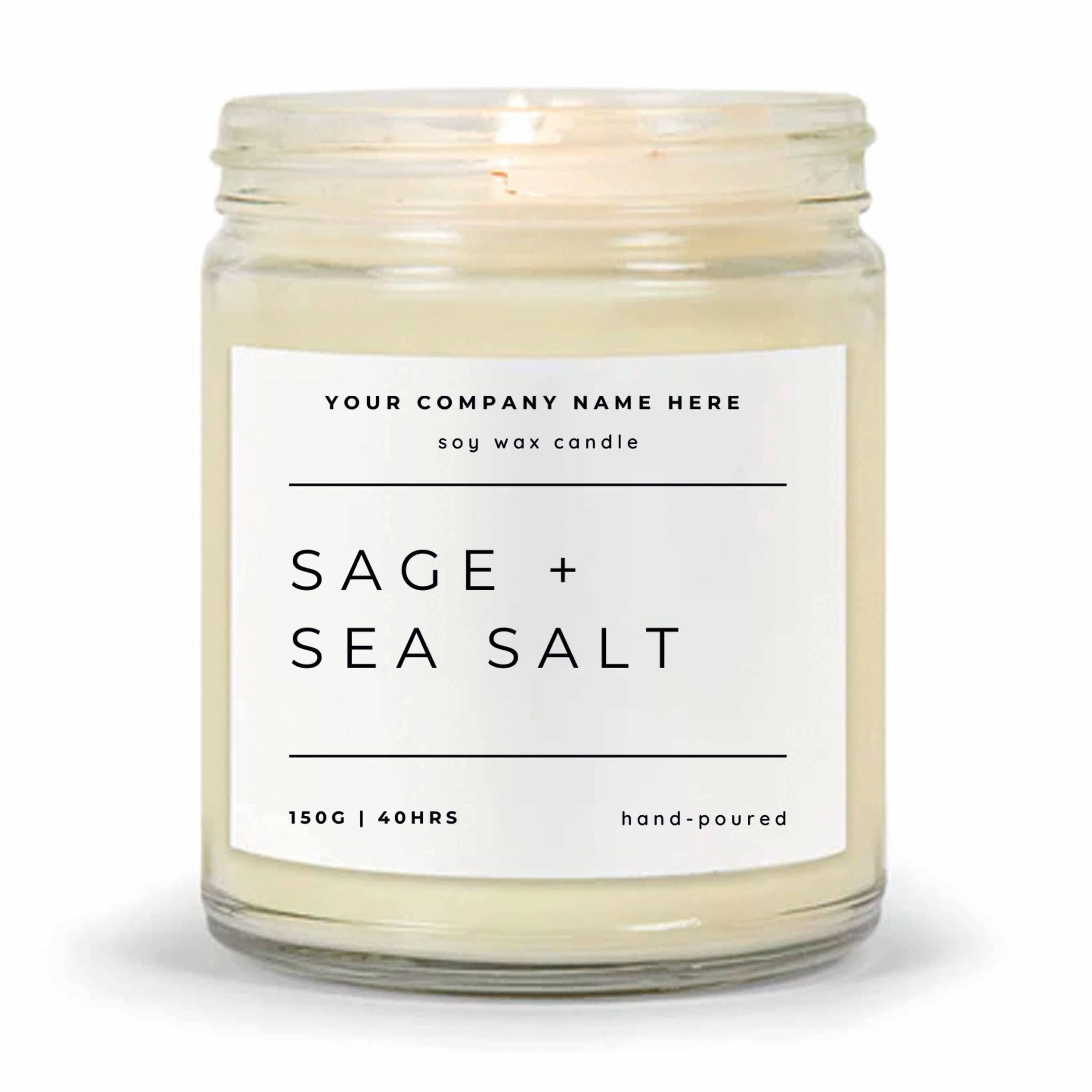 Candle Drop - Wholesale Jar/Filled Candle - Label Style 4 | Wholesale White Label Soy Candle | Clear Jar4