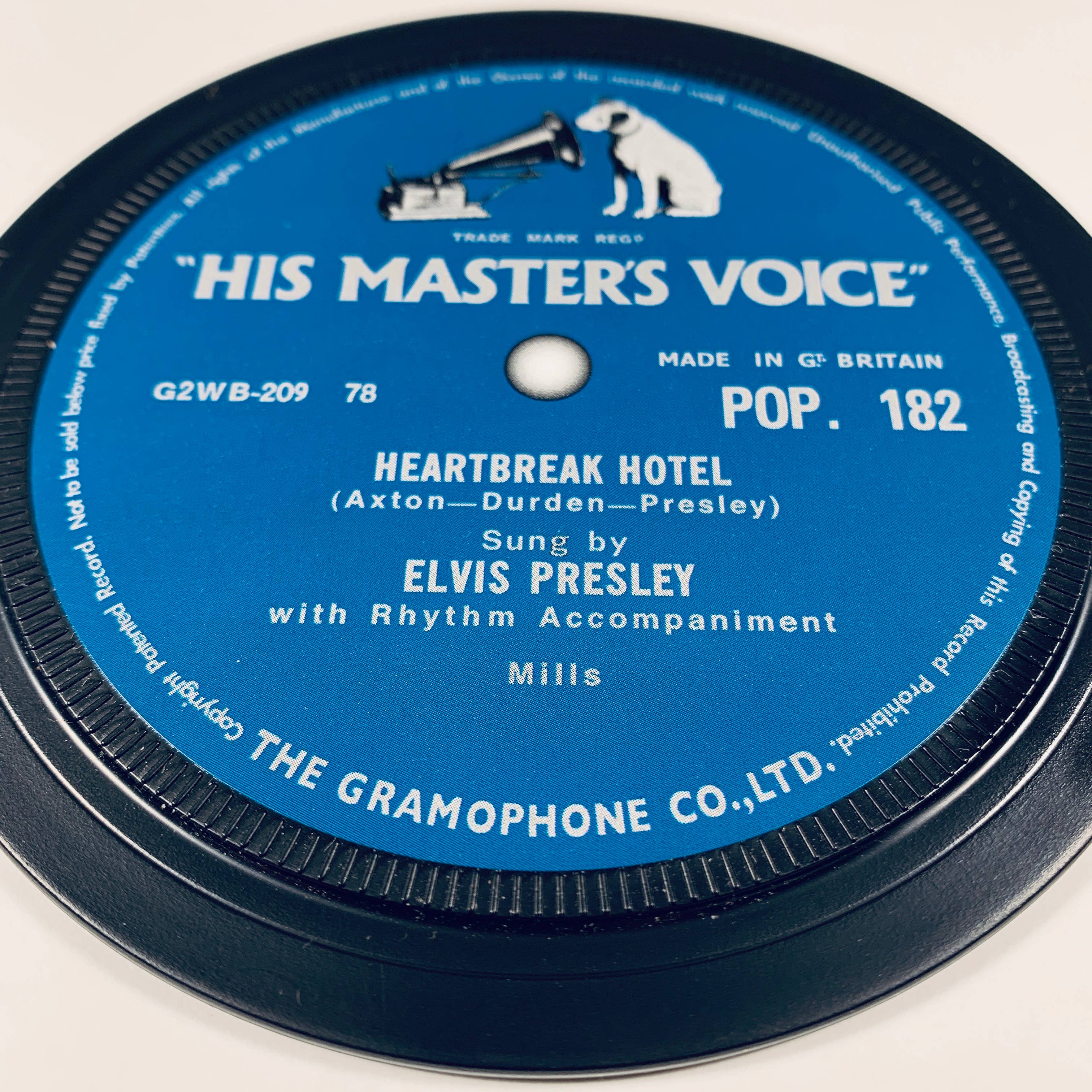Popsters – wholesale Coasters – Elvis Presley Record label coasters. 5 in a box. Popsters.2