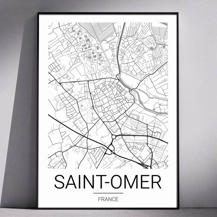 Affiche plan de ville France - Saint-omer pour la vente par DLF creation