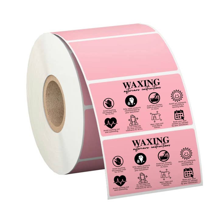 Unknown Designs - Wholesale Sticker - 500 "Waxing aftercare instructions"  label stickers 0