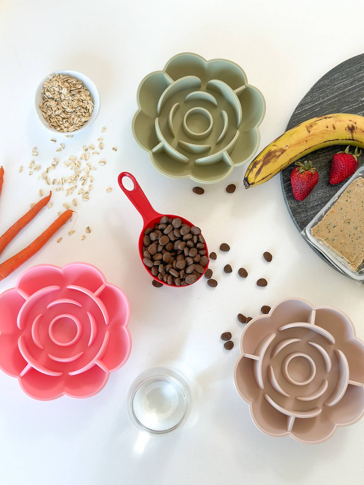 Spot N Knot - Wholesale Pet Bowl - Cat/Dog - Slow Feeder Bowl with Suction Cup Base Flower | Silicone6