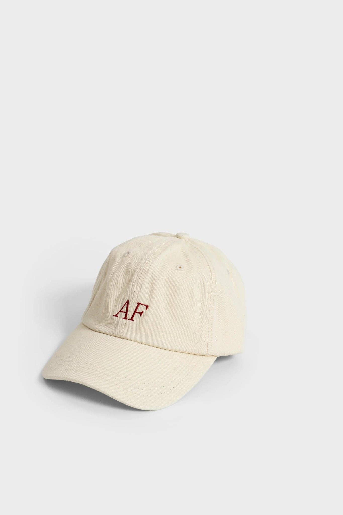 Beige AF Cotton Baseball Cap with Cherry Logo for wholesale on Faire