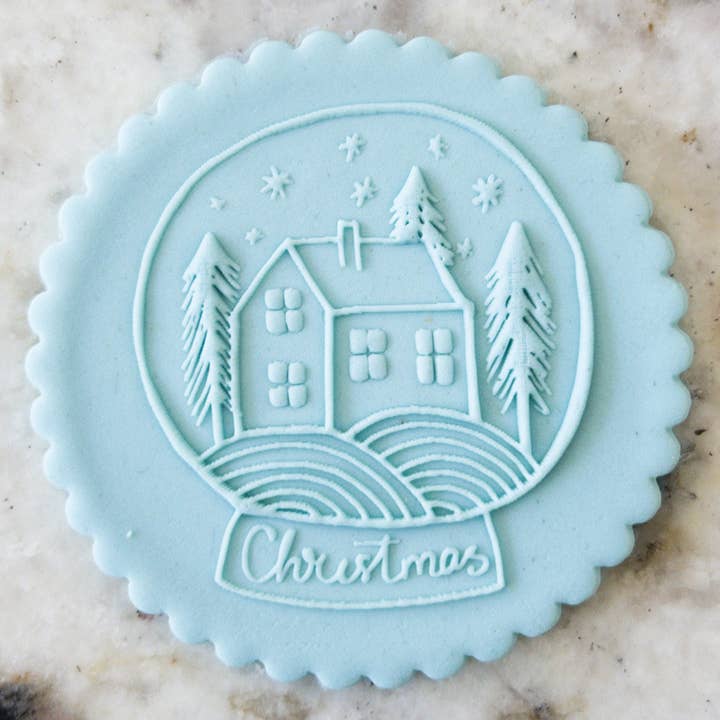 Snow Globe POPup Embosser Cookie Biscuit Stamp Christmas for wholesale by Cut Bake Stamp