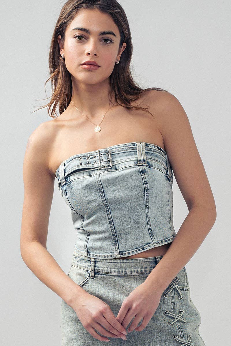 Fashion Week - Wholesale Corset - Women's - Vintage Vibes Denim Corset Top18