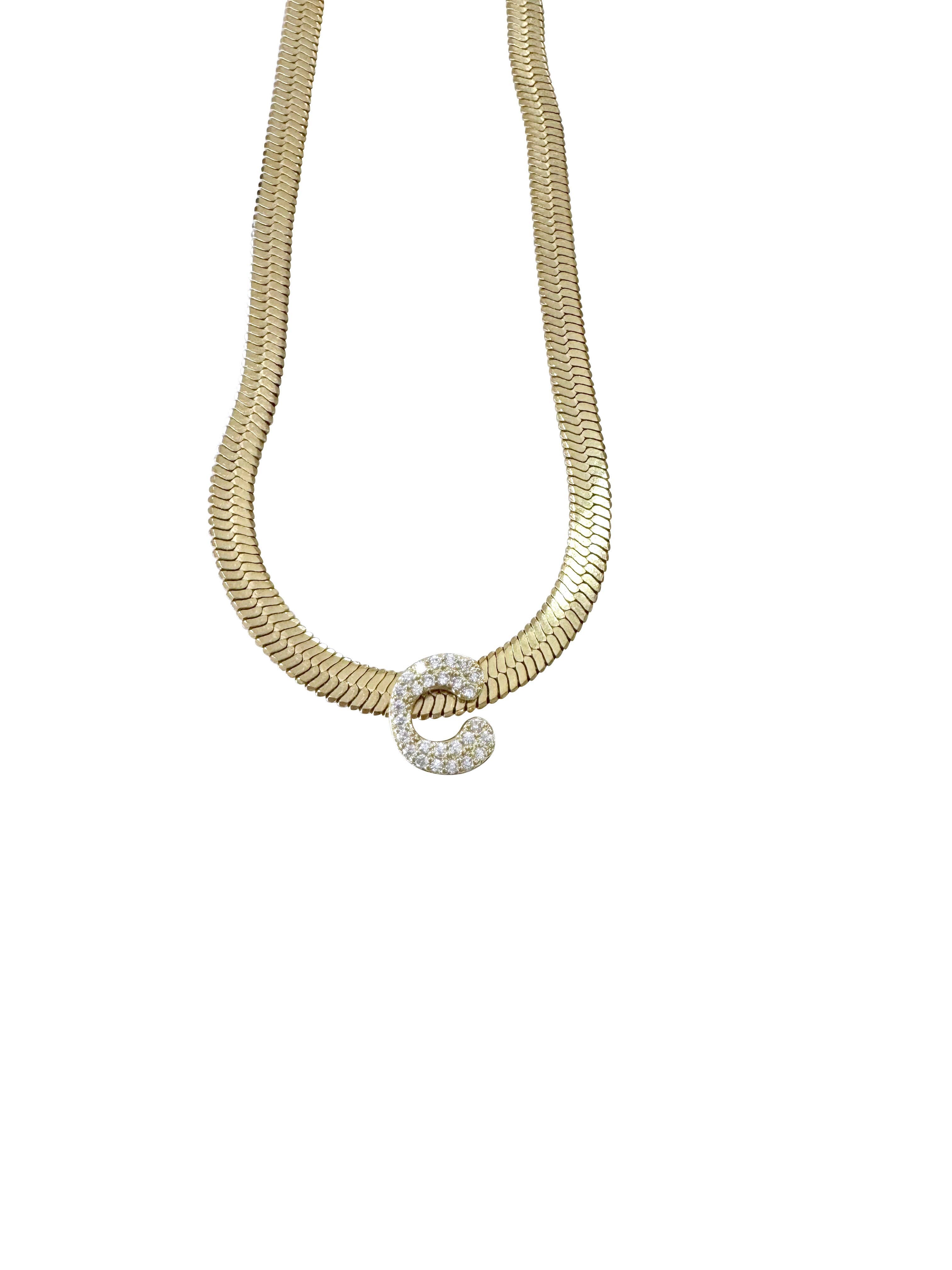 Gemelli - Wholesale Pendant/Charm Necklace - Groovy Initial Herringbone Necklace - Top 12 Prepack2