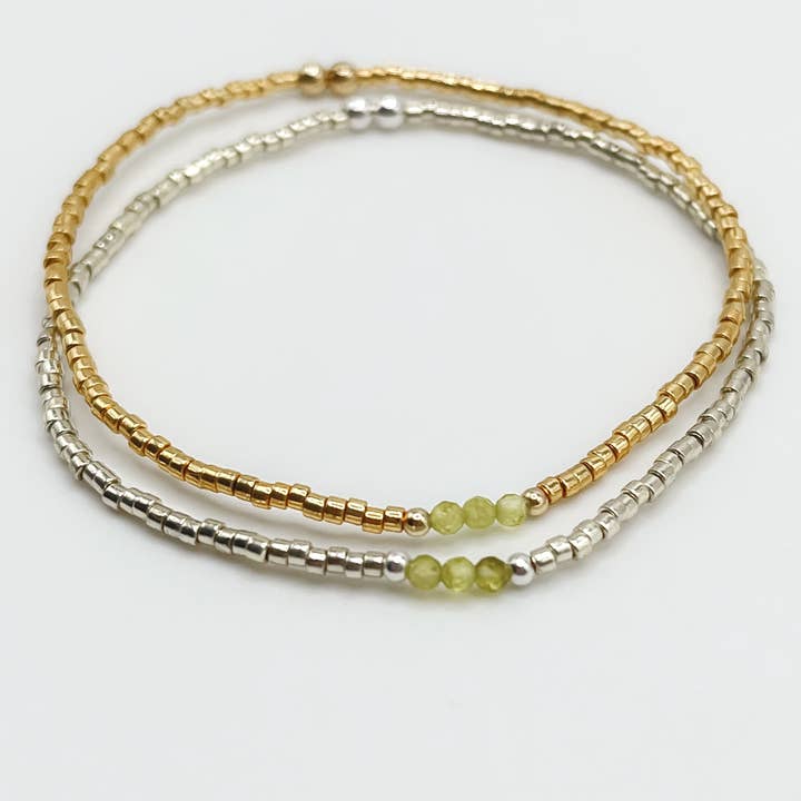 Peridot Armband - Augusti Birthstone - Trippel Ädelsten för wholesale av Au Fait Co
