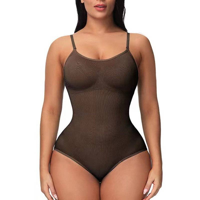 FurDecoration - Wholesale Shapewear - Women's - Solid Color Adjustable Shoulder Straps Tummy Control High Elastic Bodysuit Shapewear7