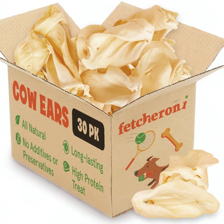 FETCHERONI - Wholesale Pet Treats - Dog - Cows Ears for Dogs, Thick and Large Dog Ears, One Ingredient