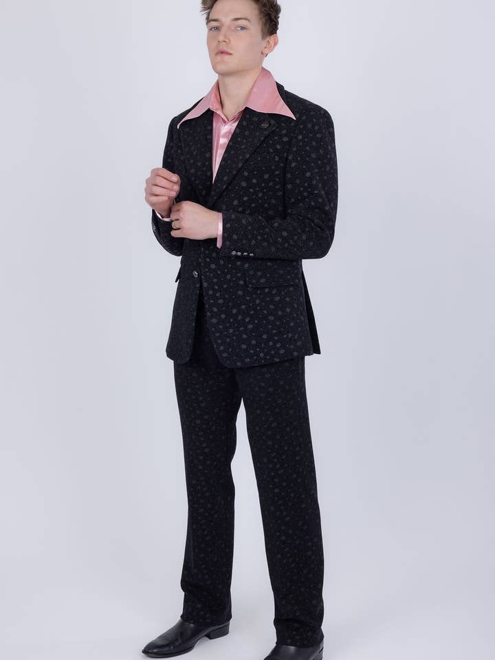 BARABAS - Venta al por mayor Conjunto de vestir - Hombre - Traje de Hombre con Lunares Geométricos y Solapa de Muesca 5SU34