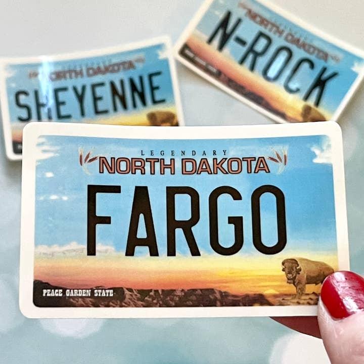 Beckamade - Wholesale Sticker - Custom North Dakota License Plate City Sticker2