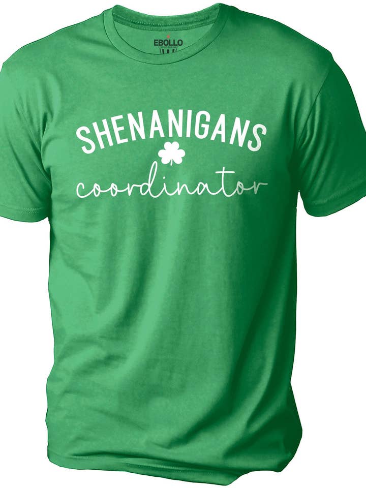 Shenanigans Coordinator | St Patricks Day Shirt | Shamrock Tshirt - Funny Shirt Men - Womens Mens Patrick's Shirt, Lucky Shamrock, Irish Tee for wholesale by EBOLLO