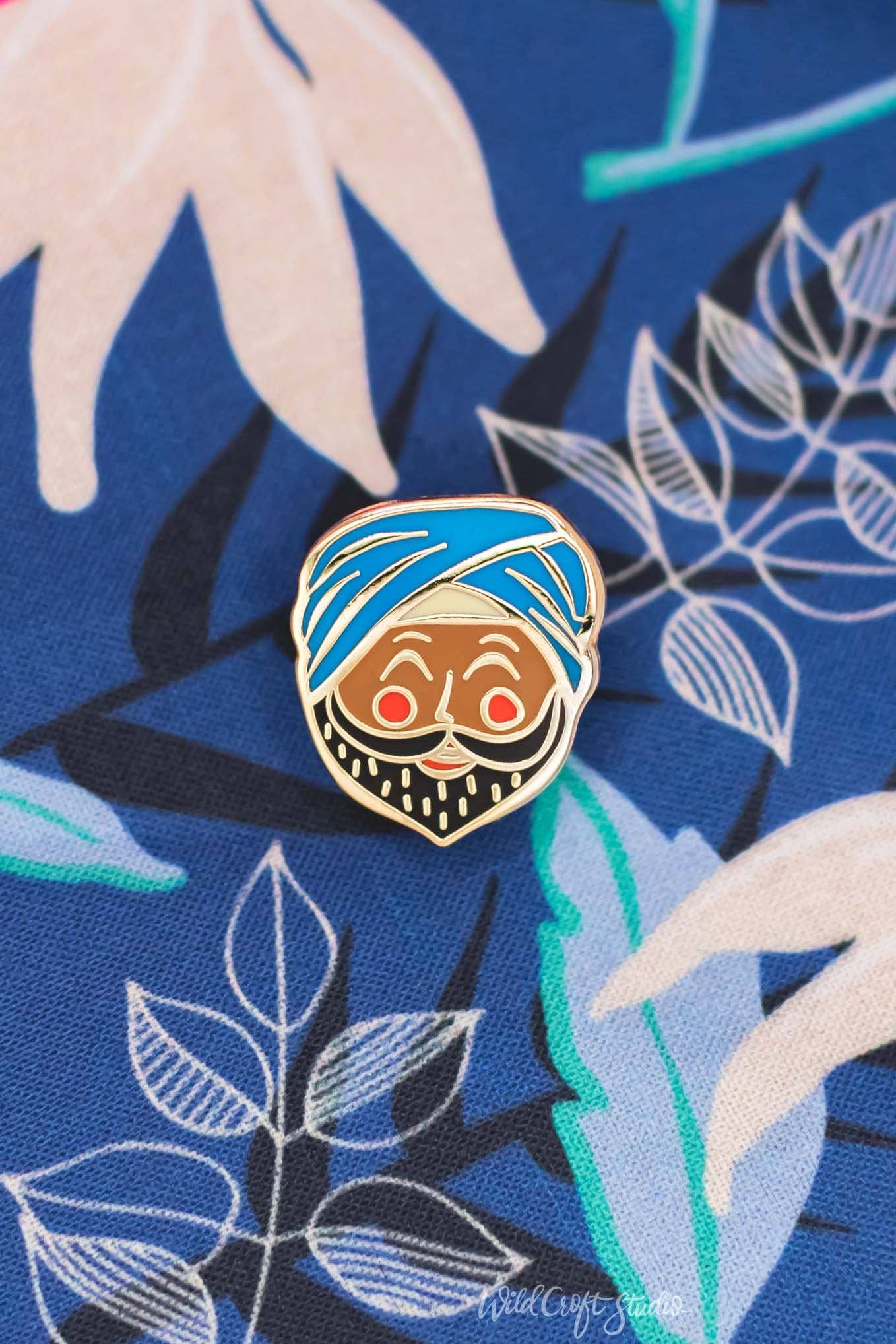 Wild Croft Studio - Wholesale Lapel Pin/Button - Sardarji Hard Enamel Pin2