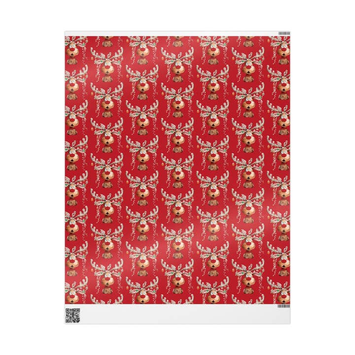 Blue Cava - Wholesale Wrapping Paper Roll - Reindeer Wrapping Papers