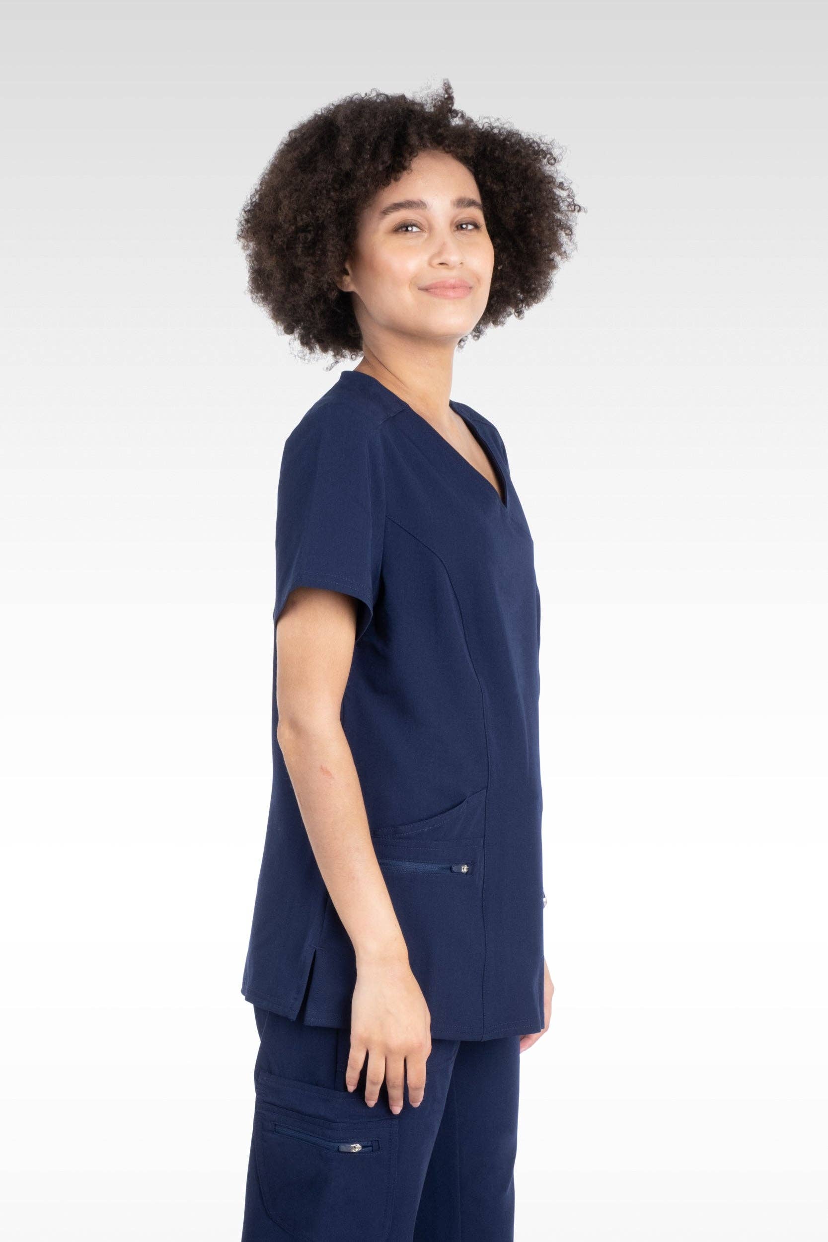 Aura Naturale – wholesale Healthcare uniform – Women's – Coral Women Mock Wrap with 6 Pockets Scrubs Top (94003)21