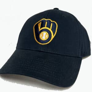 Milwaukee Brewers Cap- Navy Logo for wholesale by Turnovers Inc