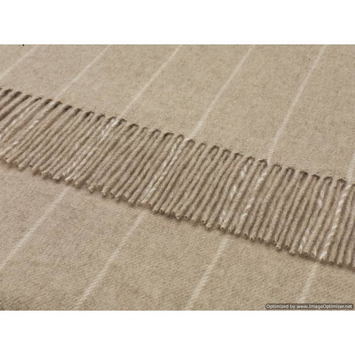 Bronte Moon - Wholesale Throw Blanket - Merino Lambswool Pinstripe Gray Throw and Pillow Made in UK