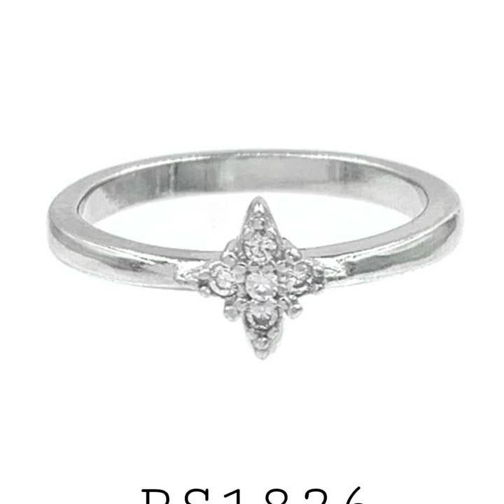 Bague empilée en argent sterling 925 avec zircone cubique blanche pour la vente par Nisso & Co. NYC Jewelry Wholesale