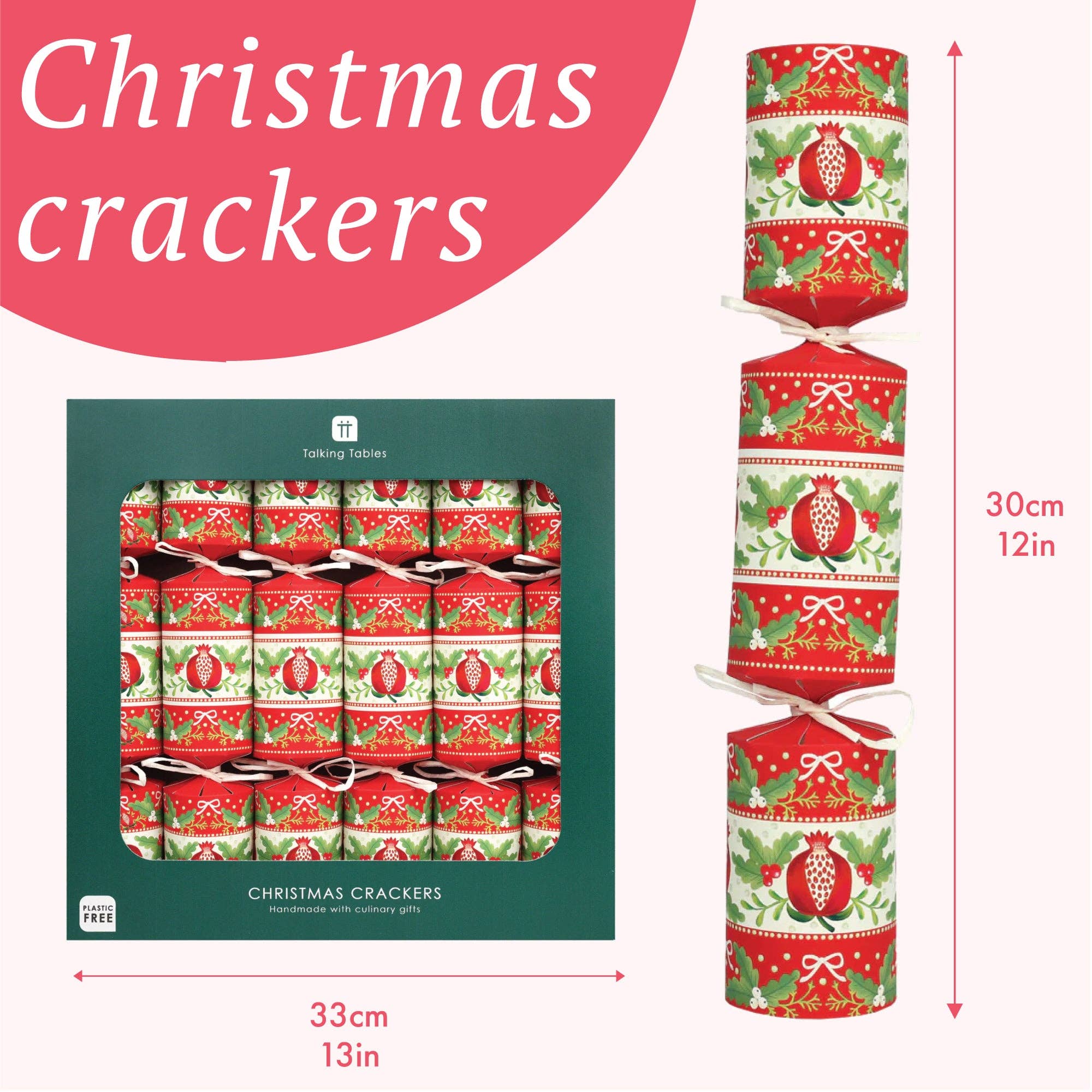 Talking Tables UK - Wholesale Christmas decoration - Folklore Red Christmas Crackers - 6 Pack3