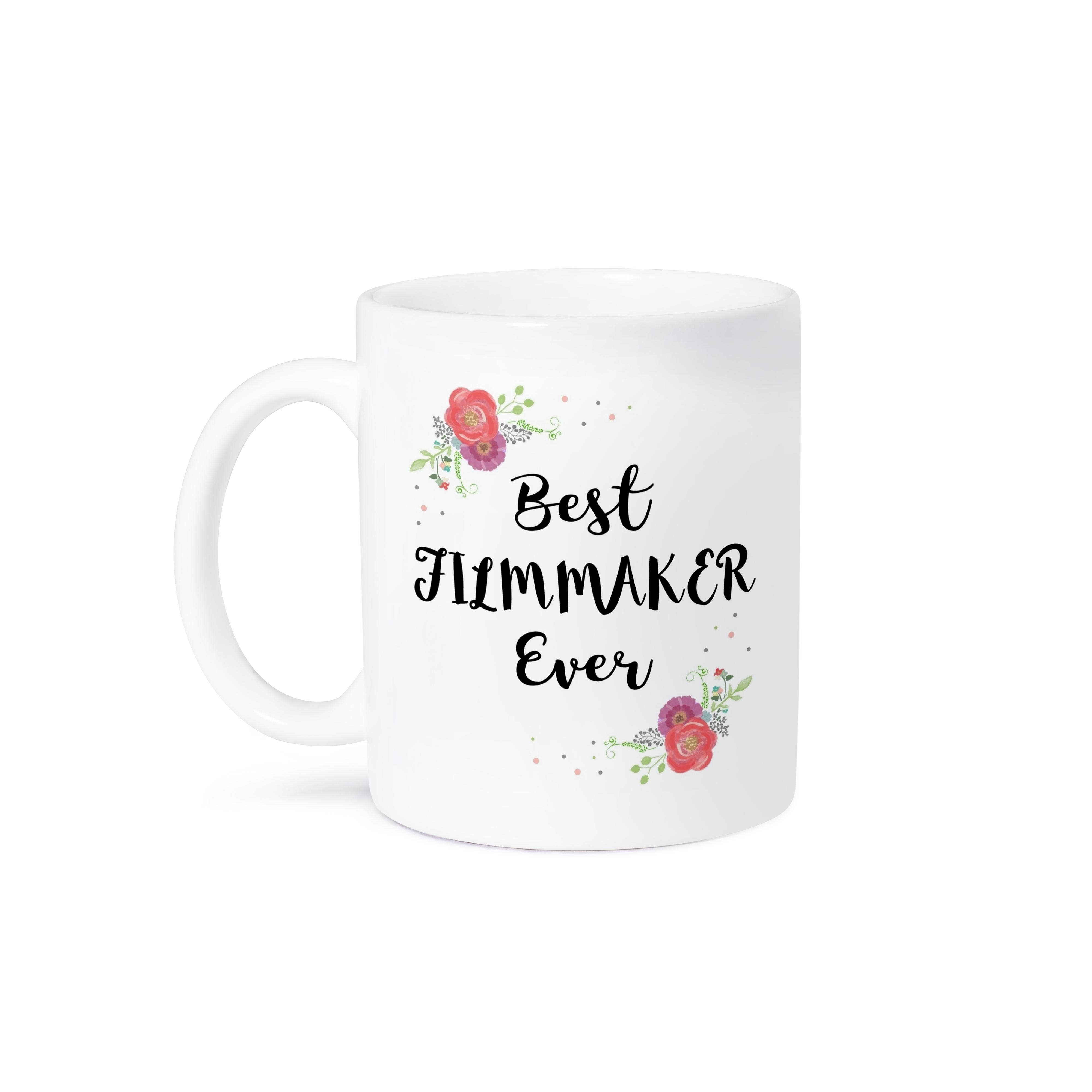 3dRose - Wholesale Coffee Mug - 3dRose, Floral Best FIlmmaker Ever watercolor pink flowers film making maker, Mug8