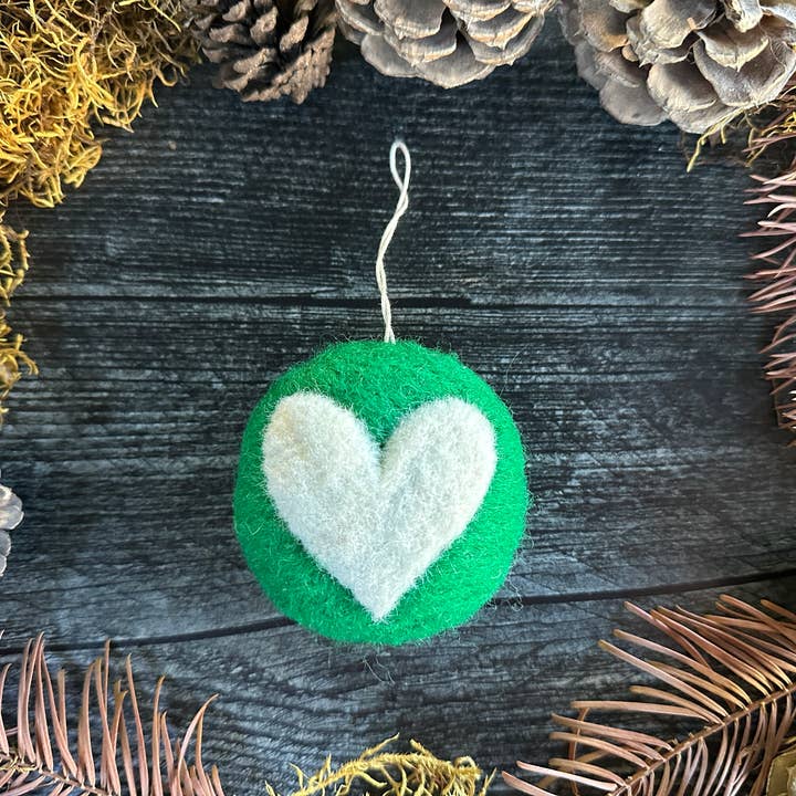 Round Embellished Ornament | Felted Wool | 16 Colorways for wholesale by House of Moss