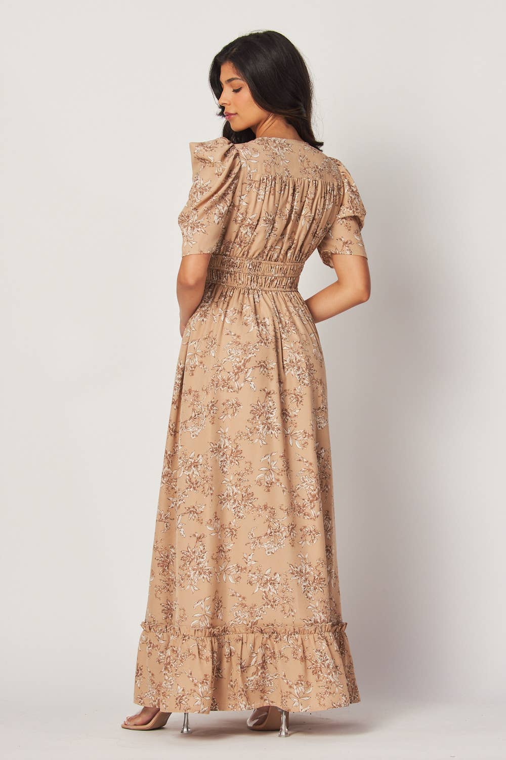 Peace Love Line – wholesale Klänning - Dam – PL5166 - BLOMMIG TRYCKT VÄVD MAXIKLÄNNING11