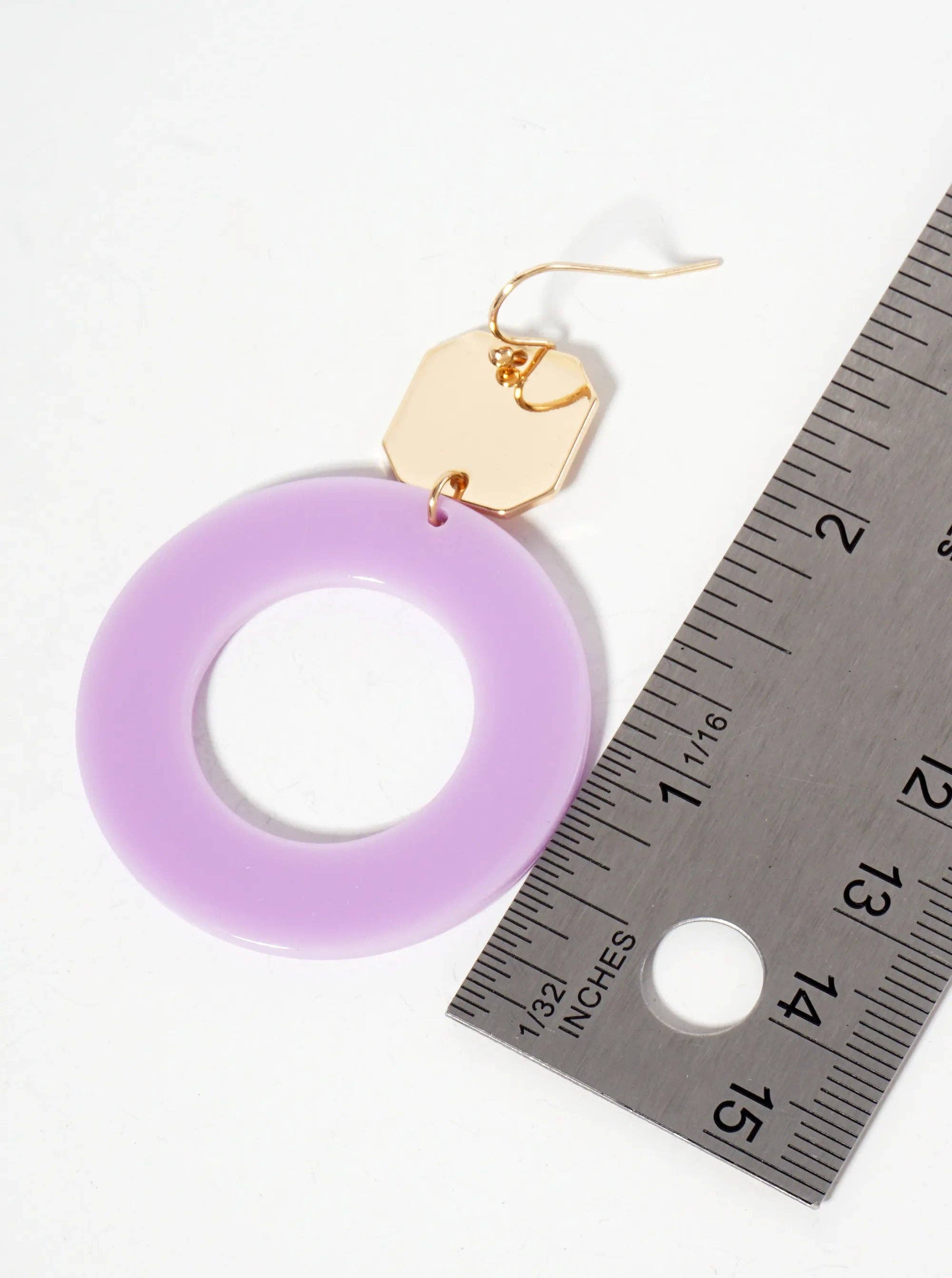 Wild Honey - Wholesale Dangle Earrings - Geometric Acetate Circle Octagon Dangle Earrings2