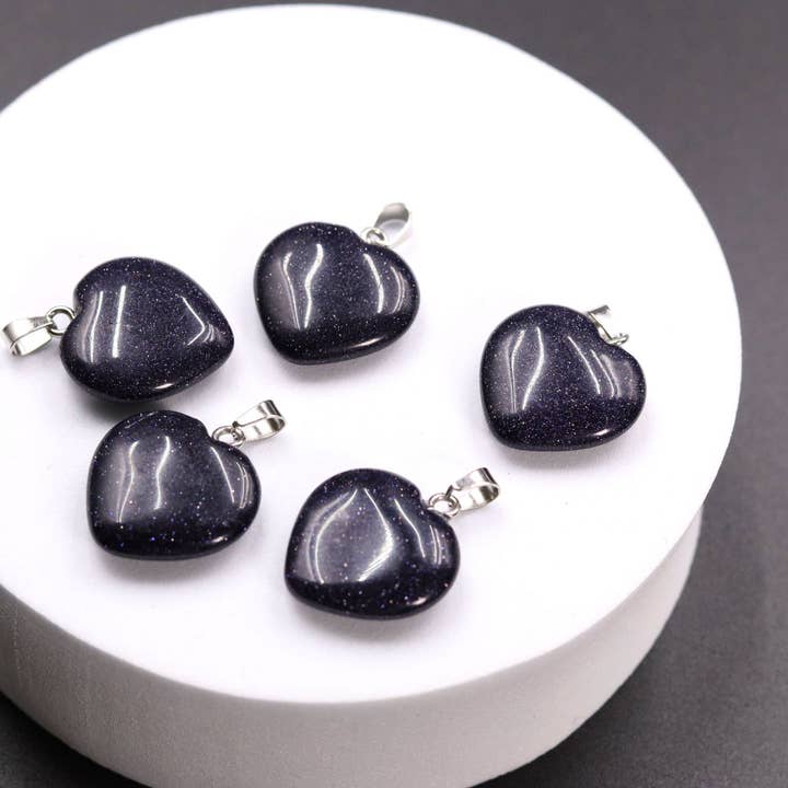 Gemcohub - Wholesale Spiritual stone/crystal - Amethyst Pendant Agate Heart Necklace Natural Stone17