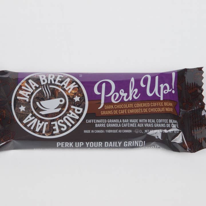 Wildly Canadian - Wholesale Snack Bar - Perk Up! Caffeinated Specialty Bar with Dark Chocolate0