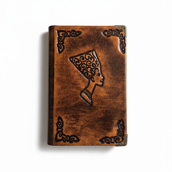 Handgefertigtes Lederjournal-Notizbuch – Vintage Damen-Silhouette für den Großhandel von ML Marcaleather