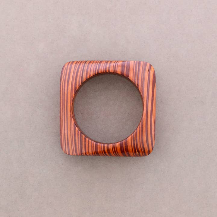 Sonata - Wholesale Snap Jewelry - Square Rigid Wooden Bracelet5