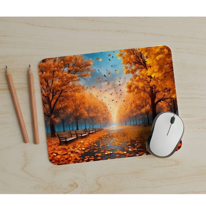simply creative - Wholesale Mousepad/Trackpad - Premium Printed Autumn Landscape Anti-Slip Mouse Mat