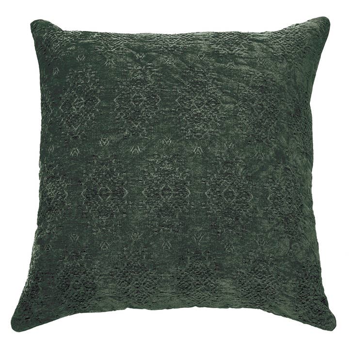 Toro forest green jacquard velvet european pillow for wholesale by Brunelli