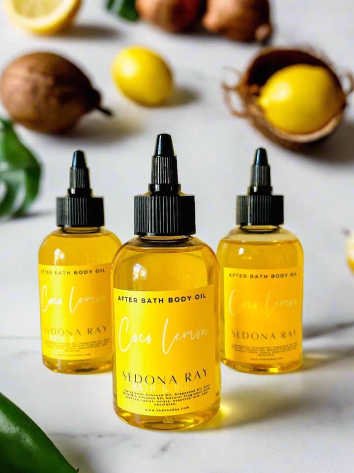 Coco Lemon After Bath Oil for wholesale by Sedona Ray Holistic Beauty