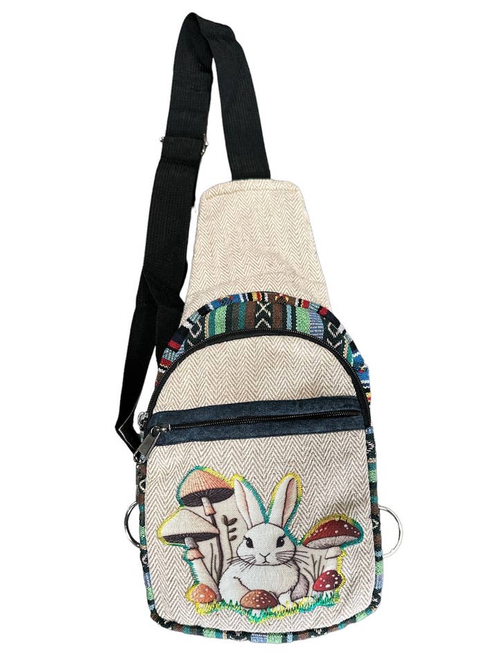 Hemp Bunny Mushroom schoudertas RIB3020 voor wholesale door Rising International Inc