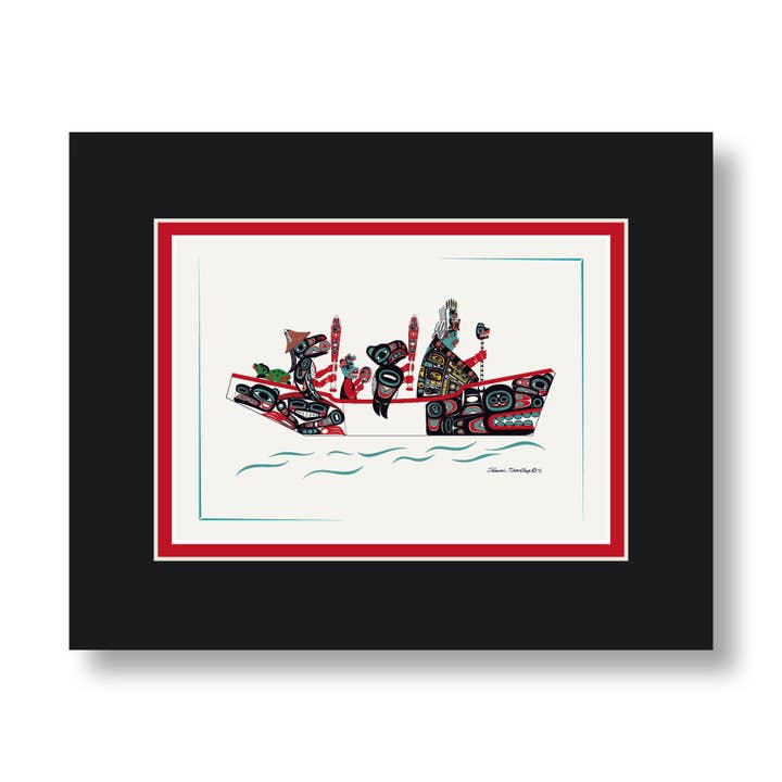 The Canoe Journey - Formline Art Card Mattes (6 Pack) for wholesale by The Shotridge Collection