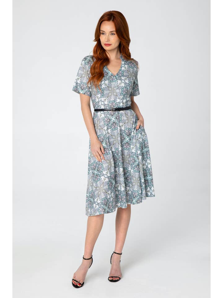 Grey Multi 21933 | Zoey | Knit Swing Dress With Pockets for wholesale on Faire