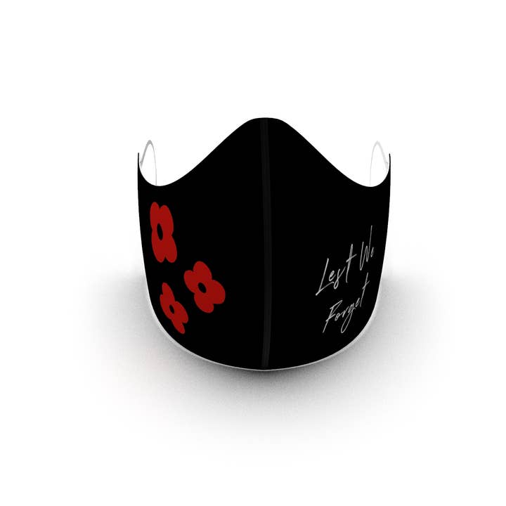 Reusable 3 Layer Fabric Mask w filter - POPPY LEST WE FORGET for wholesale by BYOM