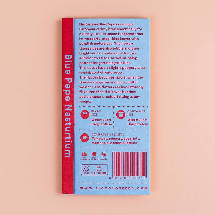 Piccolo Seeds - Wholesale Plant Seeds - Nasturtium Blue Pepe2