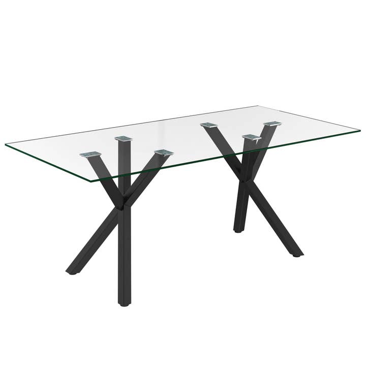 Rectangular Glass Dining Table Stark Black for wholesale by Your Bar Stools