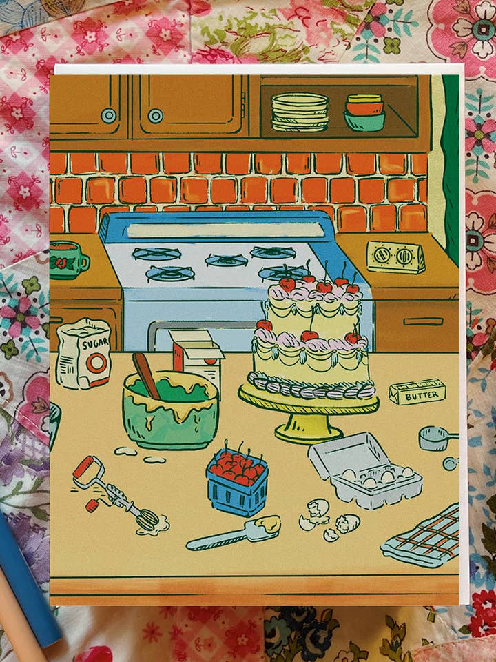 Cake Baking | Greeting Card for wholesale by Everyday Antonia Mae