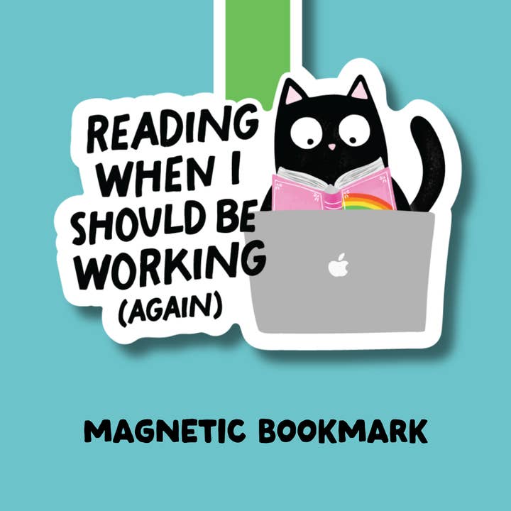 Reading When I Should Be Working (Again) Magnetic Bookmark for wholesale by Indigo Maiden