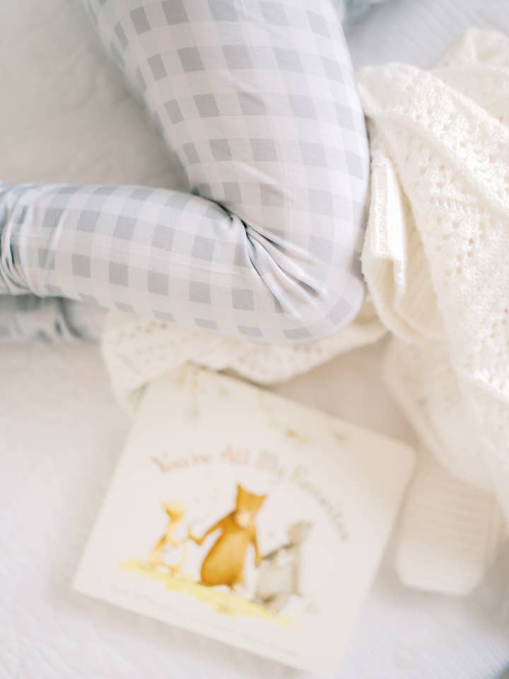 Dreamy Skies Baby - Wholesale Sleepwear Set - Kids - Bamboo Two Piece Set in Fog Gingham