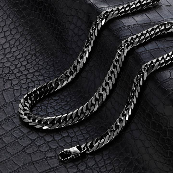 West Coast Jewelry - Wholesale Link & Chain Necklace - Invicta Jewelry Double Curb Chain Necklace (11.5mm) - 24"9