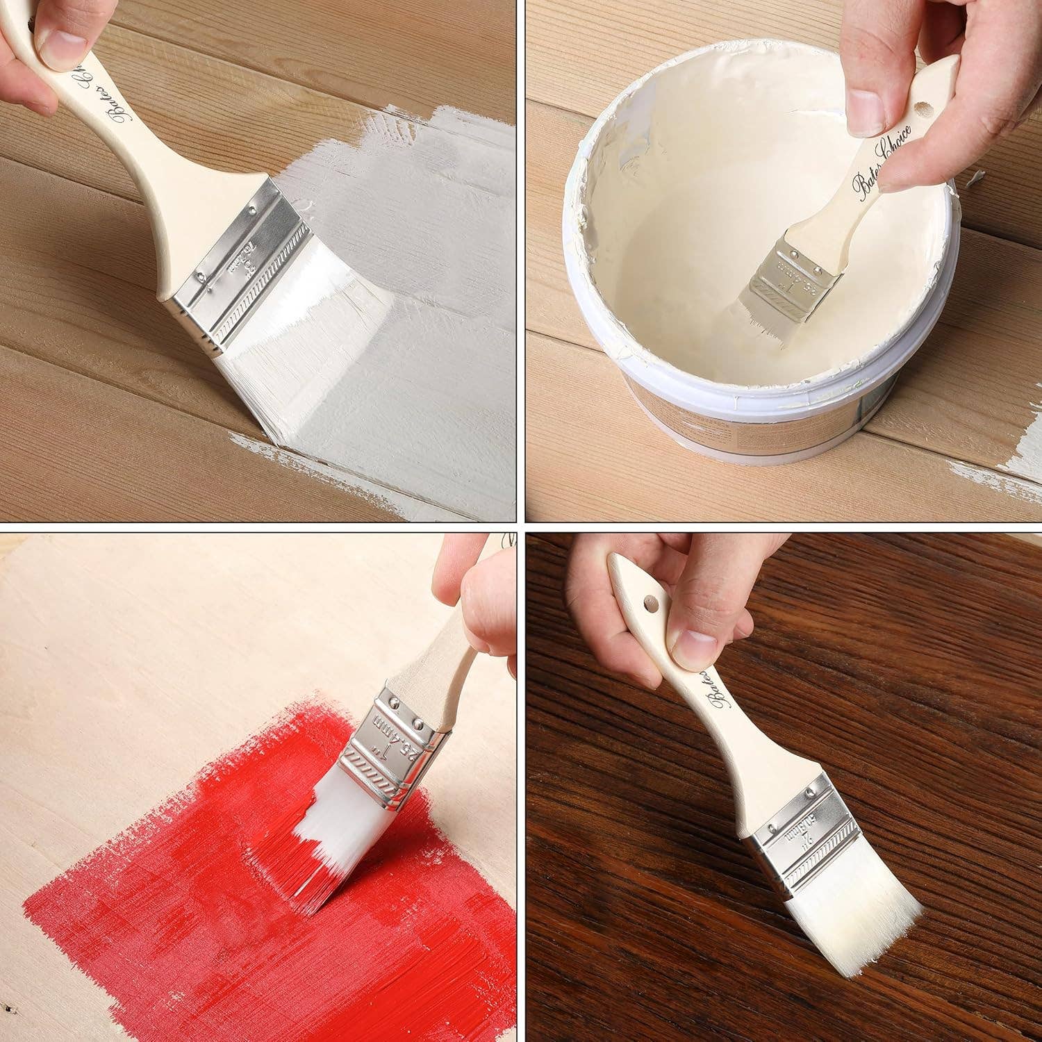 Bates Choice - Venta al por mayor Pinceles de pinturas/ceras - Bates- Brochas para Pintar, Paquete de 18, 1", 2", 3"5