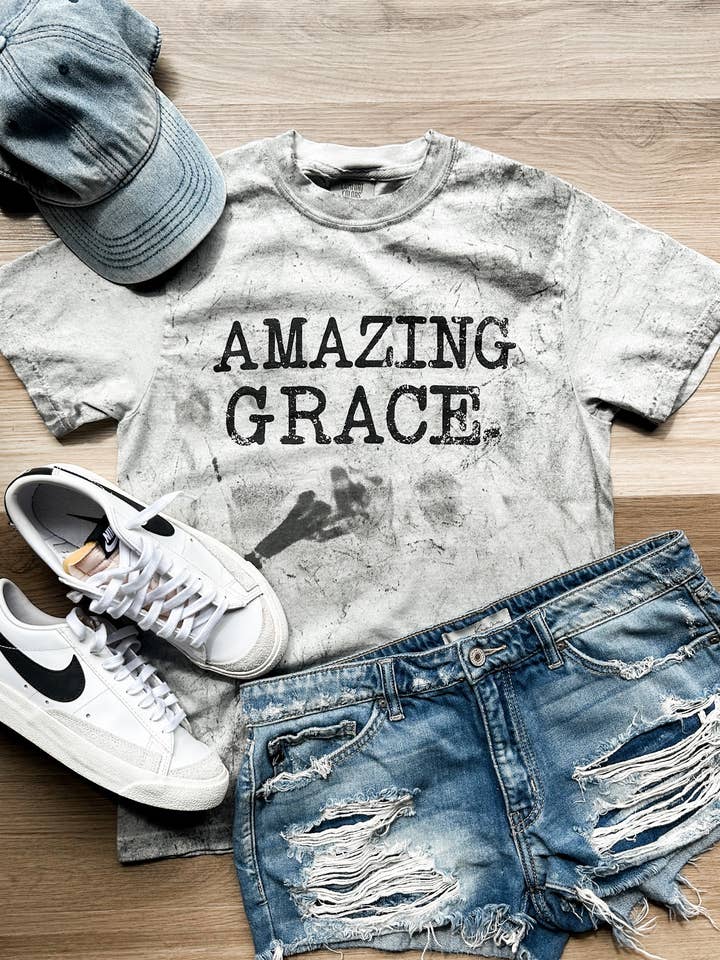 D&E Tees - Wholesale Screen Printed T-Shirt - Women's - Amazing Grace Christian CC Graphic Tee