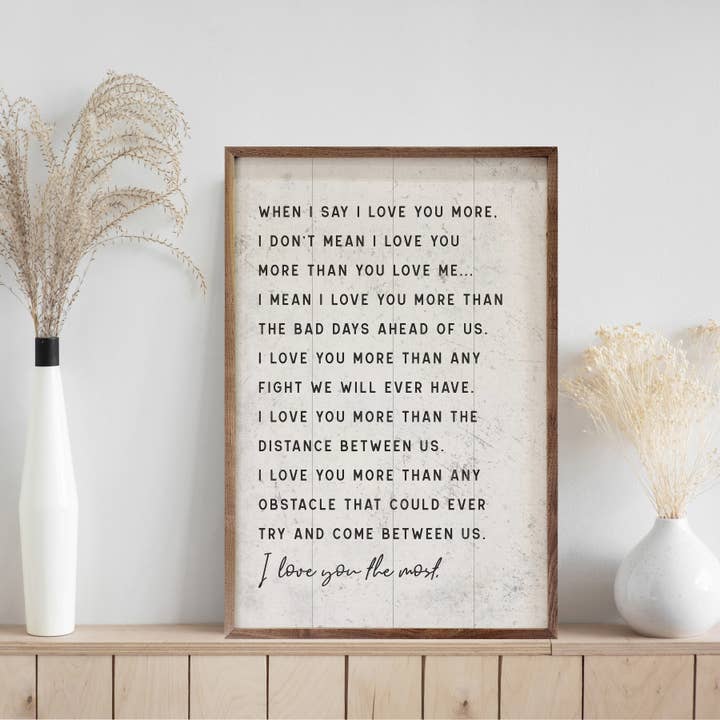 Kendrick Home - Wholesale Sign - When I Say I Love You More White1