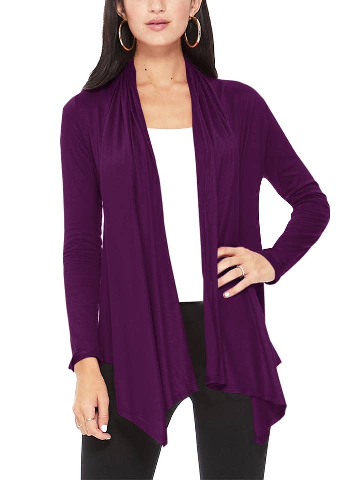 MOA COLLECTION - Wholesale Cardigan - Women's - Women's Solid Casual Outerwear Cardigan8