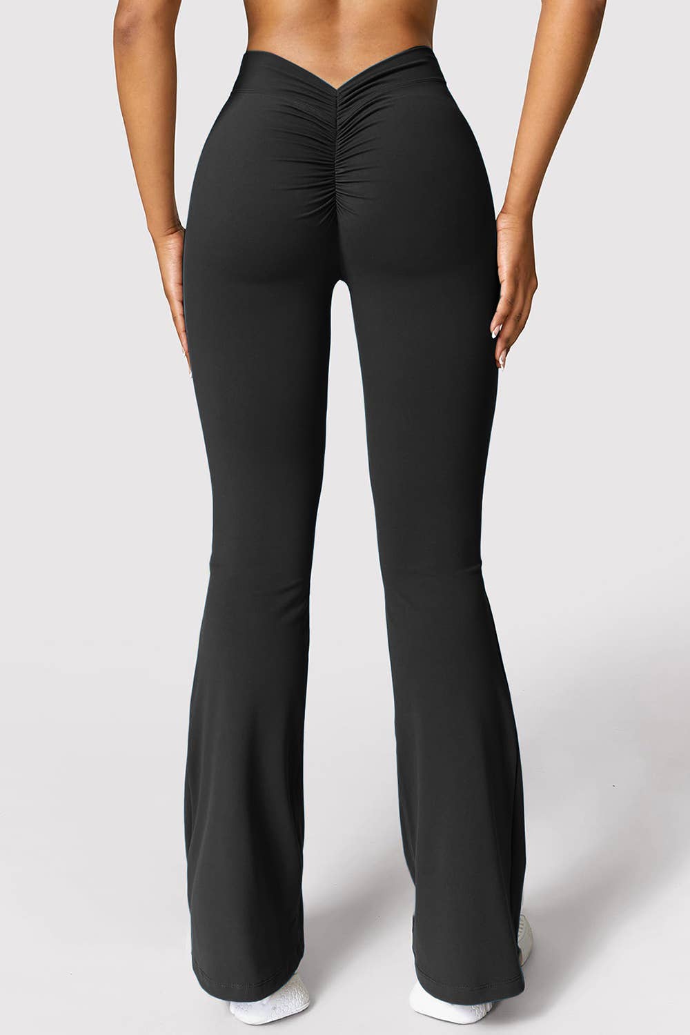 Color 5 - Wholesale Athletic Pants - Women's - Navy premium active wear yoga flare pants w/scrunch butt1